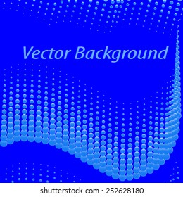 Vector abstract illustration background from blue halftone.