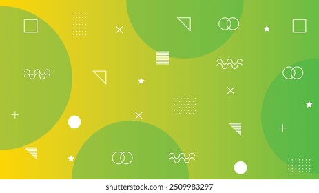 Vector abstract illustration background with geometric shapes inspired by memphis style