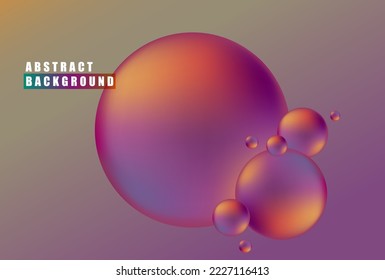 Ilustración vectorial abstracta con globos en tonos morados y anaranjados