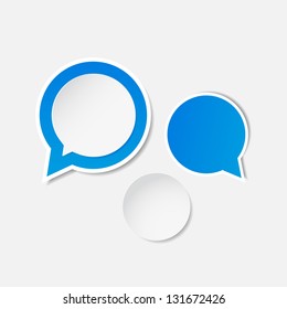 Vector abstract illustration with blue paper  speech bubbles