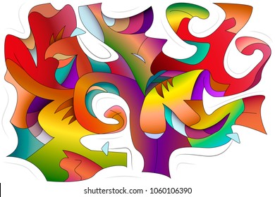 vector abstract illustration. bright color image on a white background.
