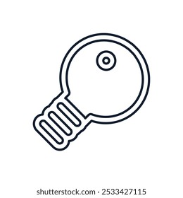 Vector abstract illustration of bulb in linear style. Science, discovery, and space symbol. Astronomy and cosmos element. Chemistry sign