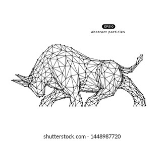 Vector abstract illustration of bull. You can easily change color.