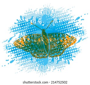 Vector abstract illustration. Butterfly.
