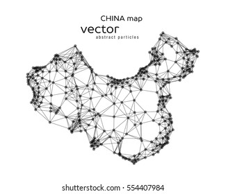 Vector abstract illustration of Chinese map. EPS 10