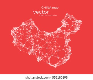 Vector abstract illustration of Chinese map.