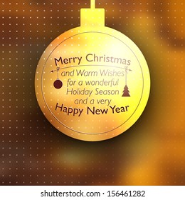 Vector abstract illustration with christmas ball. Happy holidays Background. 