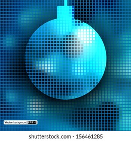 Vector abstract illustration with christmas ball. Happy holidays Background. 