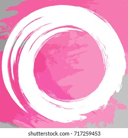 Vector abstract illustration. The circle drawn brush strokes