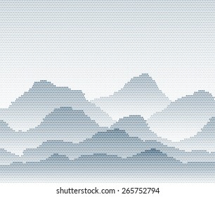 Vector abstract illustration of circles Mountains