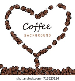 Vector abstract illustration with coffee beans