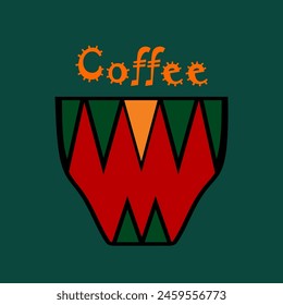vector abstract illustration of a coffee cup concept menu. Coffee design 
template for brochure or logo or coffee shop design