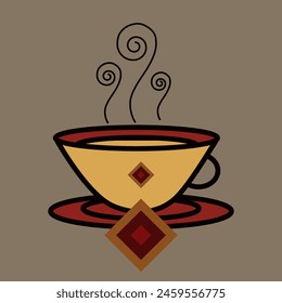 vector abstract illustration of a coffee cup concept menu. Coffee design 
template for brochure or logo or coffee shop design