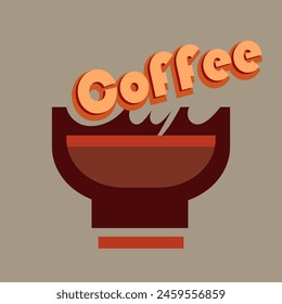 vector abstract illustration of a coffee cup concept menu. Coffee design 
template for brochure or logo or coffee shop design