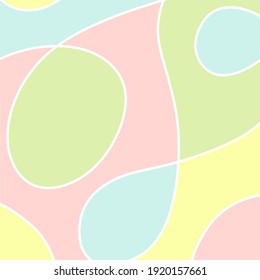 Vector abstract illustration of colored blobs with white outline