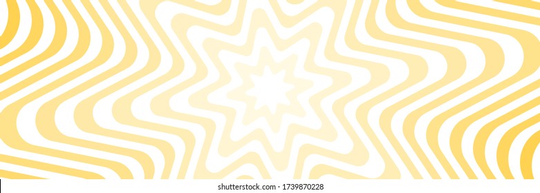 Vector abstract illustration, colored in a gradient. Trendy background in op art style, optical illusion. Long horizontal banner