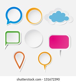 Vector abstract illustration with colored paper speech bubbles