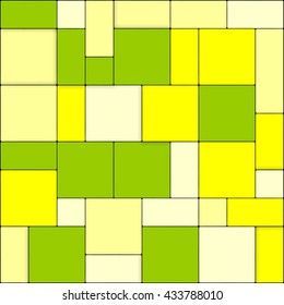 Vector Abstract illustration of colorful rectangles yellow green