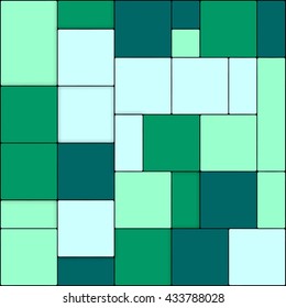 Vector Abstract illustration of colorful rectangles green turquoise
