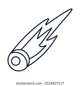 Ilustração abstrata vetorial do cometa em estilo linear. Ciência, descoberta e símbolo espacial. Elemento astronômico e cosmo