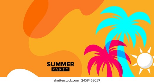 vector abstract illustration design summer party greeting card template background collections