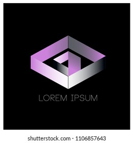 vector abstract illustration diamond rectangle logo