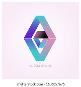 vector abstract illustration diamond rectangle logo