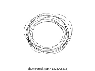 Vector abstract illustration with drawn circles on white backgro