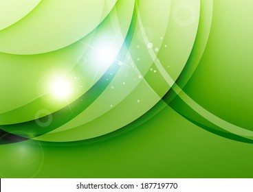 Vector abstract illustration of elegant color waves design with light flares