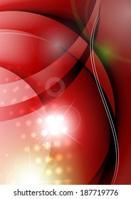 Vector abstract illustration of elegant color waves design with light flares