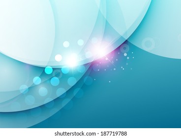 Ilustración vectorial abstracta del diseño de ondas de color elegantes con bengalas luminosas