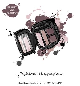 Vector abstract illustration with eyeshadow. Fashion illustration.