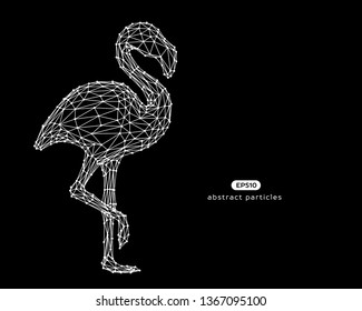Vector abstract illustration of flamingo. You can easily change color.