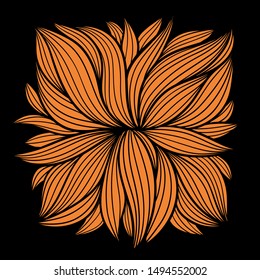 Vector abstract illustration with abstract flower. Seabed illustration. Abstract design.