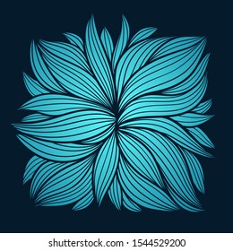 Vector abstract illustration with abstract flower. Seabed illustration. Anemone design.