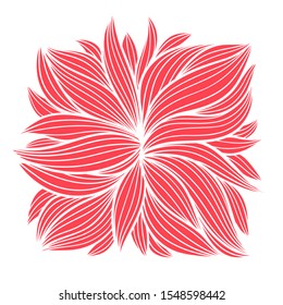 Vector abstract illustration with abstract flower. Seabed illustration. Anemone design.