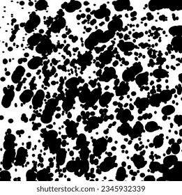 Vector abstract illustration in the form of black blots and spots on a white background