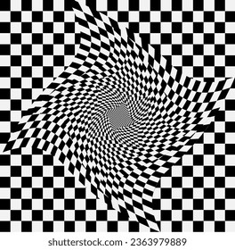 Vector abstract illustration in the form of a mosaic of black squares on a white background
