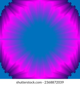 Ilustración abstracta vectorial en forma de un patrón redondo original sobre un fondo morado y azul
