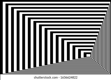 Vector abstract illustration of geometric pattern. Trendy background in op art style, optical illusion.