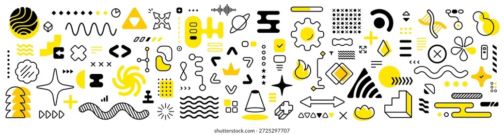 Ilustración abstracta de Vector con forma geométrica y línea sobre fondo blanco. Concepto de patrón de negocio con forma abstracta. Conjunto de diseño de abstracción de estilo plano con elemento de geometría y flecha