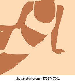 
Vector abstract illustration of a girl in a bathing suit.