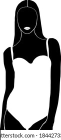 Vector abstract illustration of a girl in a swimsuit. Isolated on a white background.
For embroidery print poster