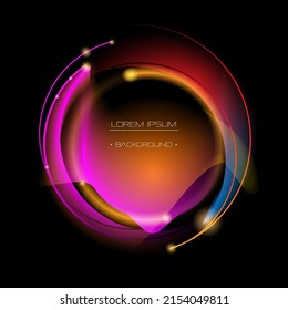Vector abstract Illustration graphic design with glow light effect of golden line, holographic, gradient color and fluid, liquid shape for banner, poster, cover, flyer, template background