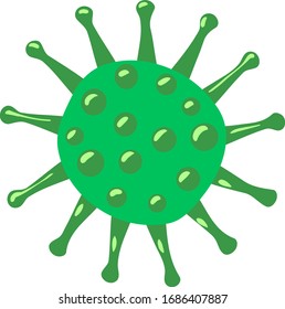 Vector abstract illustration of green coronavirus