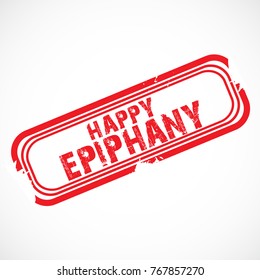 Vector abstract illustration for Happy Epiphany Day with nice and creative design in a grungy stamp with stylish text for christian holiday.