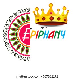 Vector abstract illustration for Happy Epiphany Day with nice and creative design in a grungy background with stylish text for christian holiday.