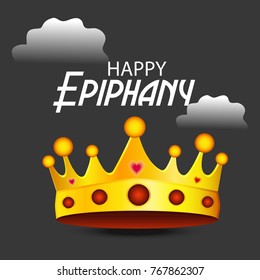 Vector abstract illustration for Happy Epiphany Day with nice and creative design in a grungy background with stylish text for christian holiday.