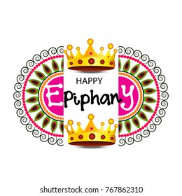 Vector abstract illustration for Happy Epiphany Day with nice and creative design in a grungy background with stylish text for christian holiday.