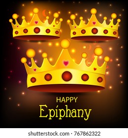 Vector abstract illustration for Happy Epiphany Day with nice and creative design in a grungy background with stylish text for christian holiday.